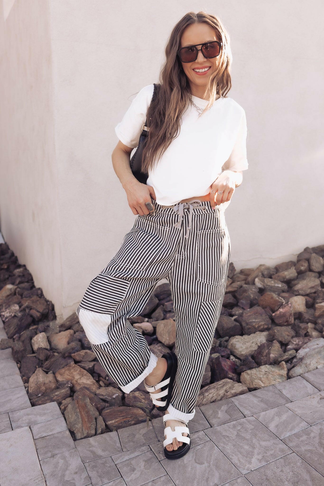 Easy Days Patchwork Railroad Striped Pants