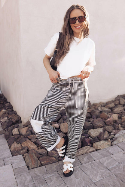 Easy Days Patchwork Railroad Striped Pants