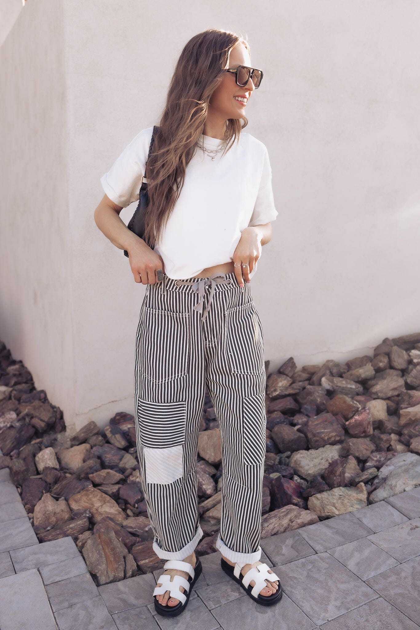 Easy Days Patchwork Railroad Striped Pants