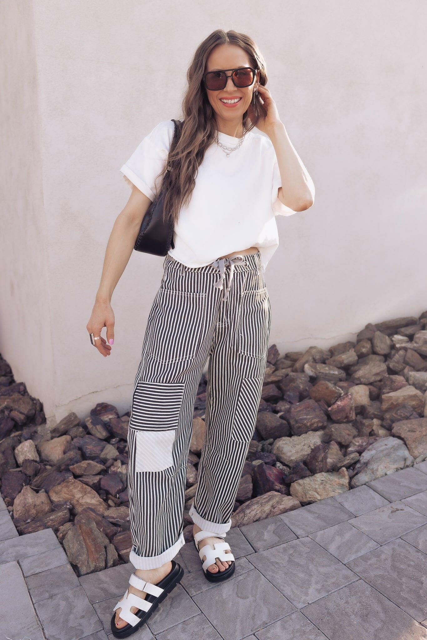 Easy Days Patchwork Railroad Striped Pants