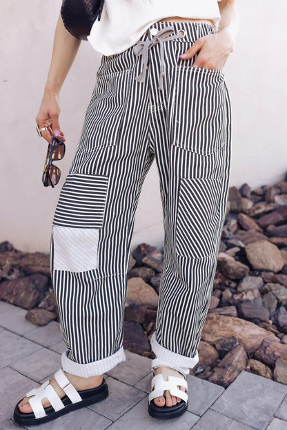 Easy Days Patchwork Railroad Striped Pants