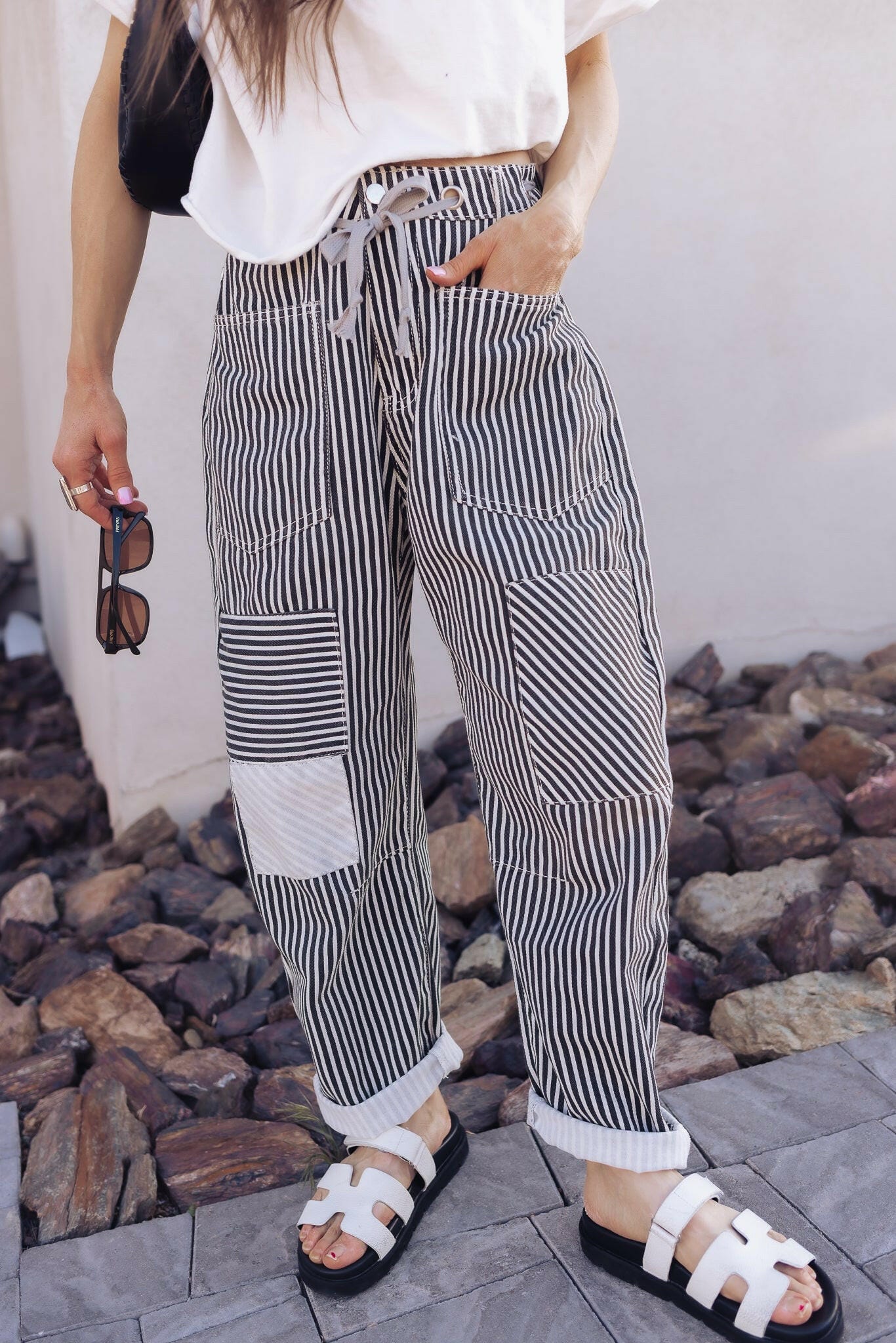 Easy Days Patchwork Railroad Striped Pants
