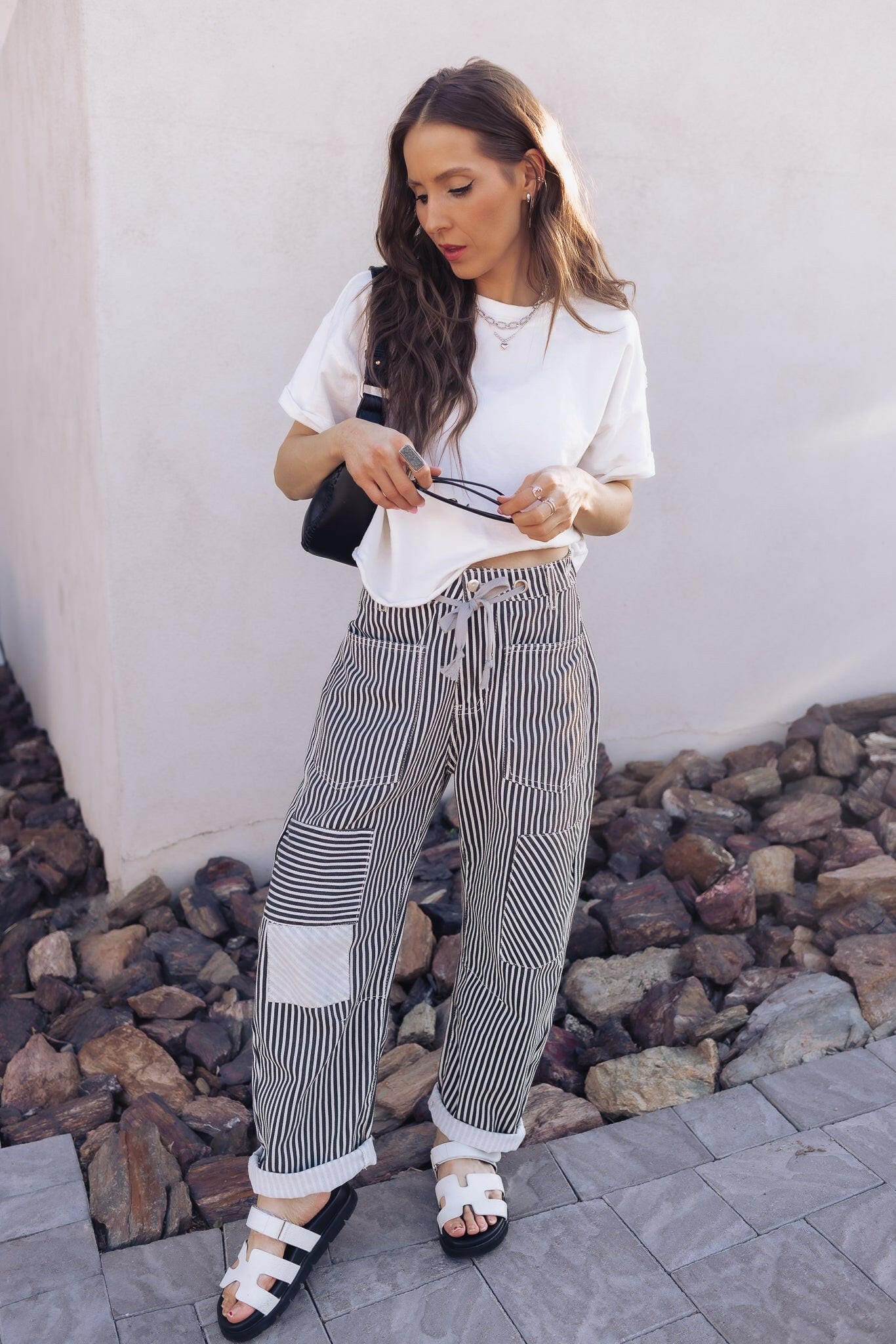 Easy Days Patchwork Railroad Striped Pants