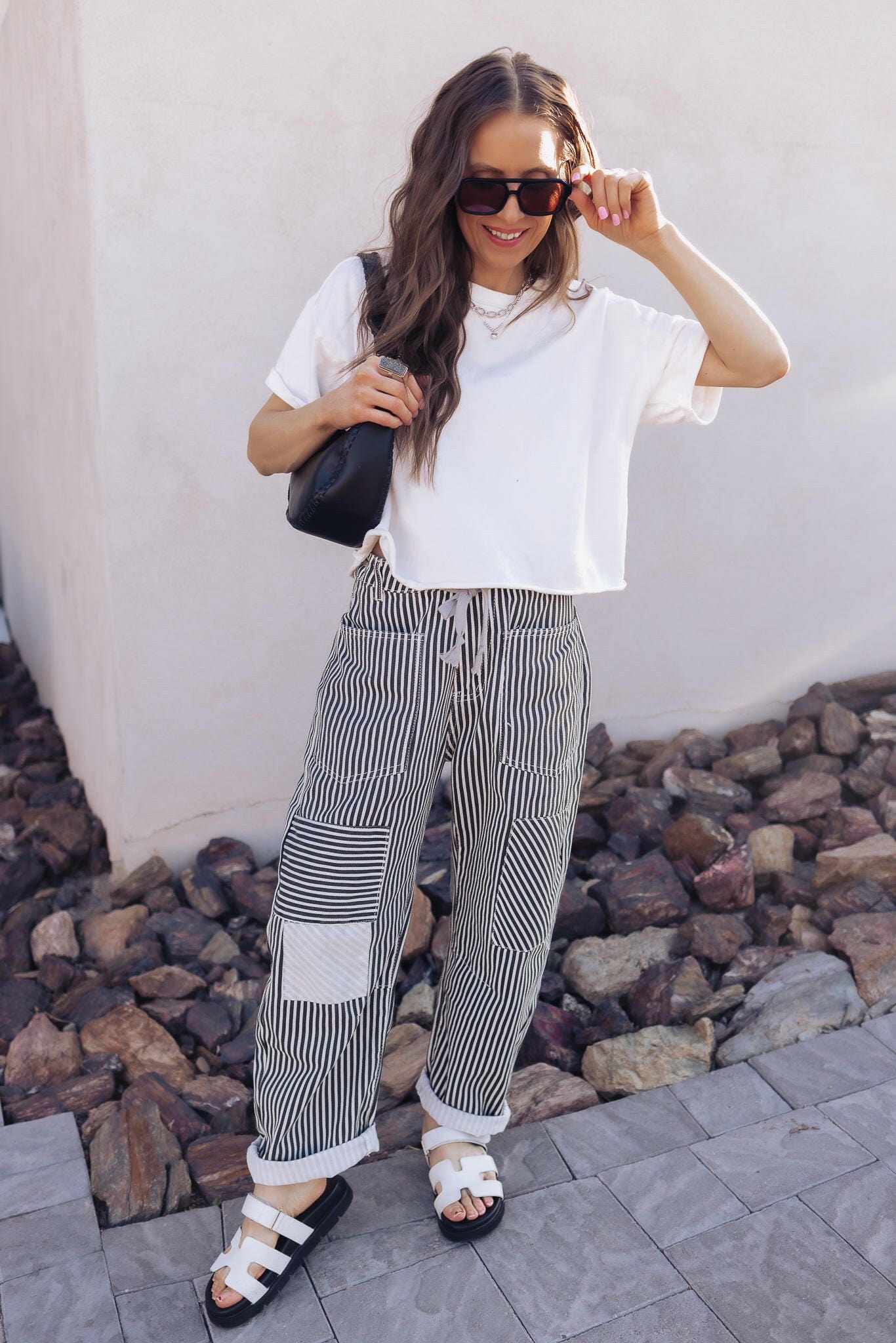 Easy Days Patchwork Railroad Striped Pants