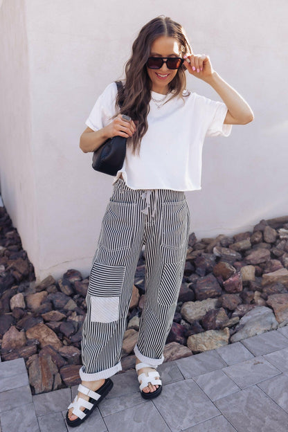 Easy Days Patchwork Railroad Striped Pants
