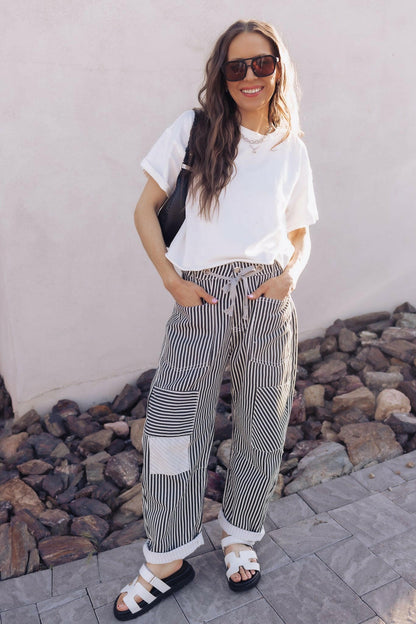 Easy Days Patchwork Railroad Striped Pants