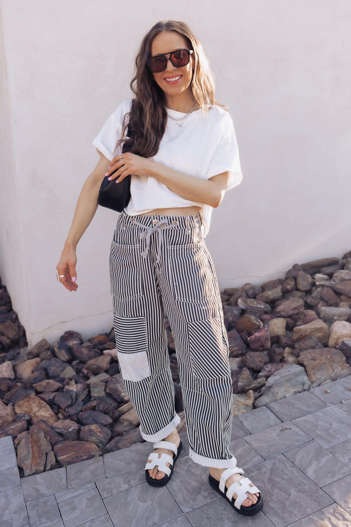 Easy Days Patchwork Railroad Striped Pants