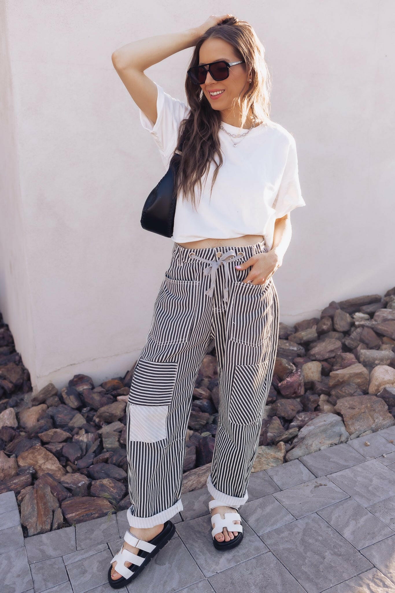 Easy Days Patchwork Railroad Striped Pants