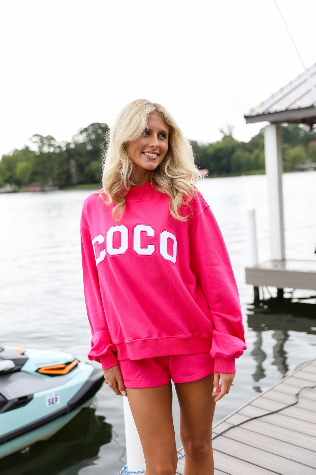 COCO Mockneck Sweatshirt - Fushia