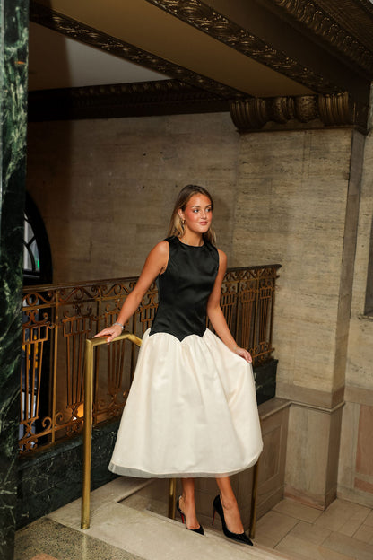 Elodie Dress - Black/Ivory