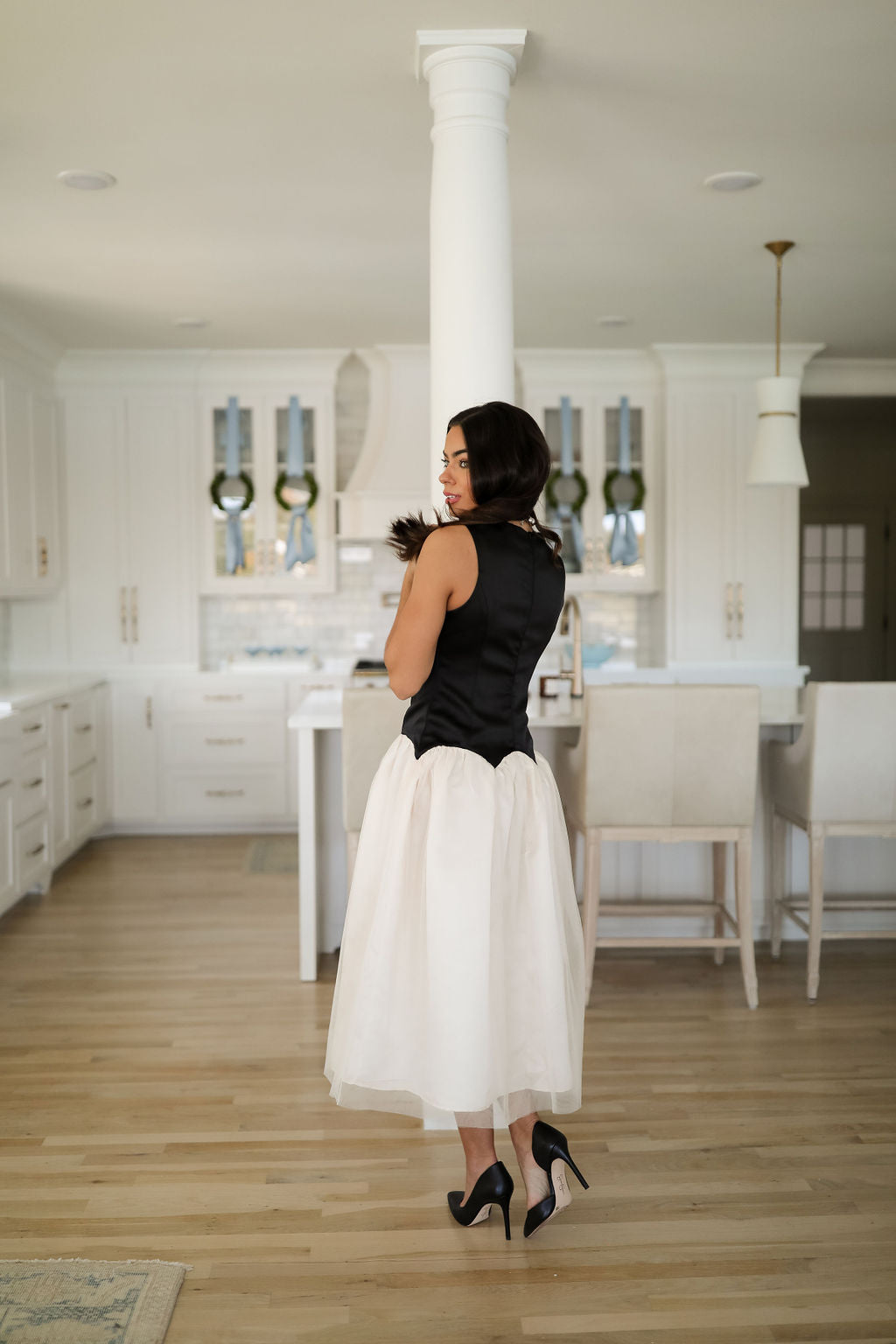 Elodie Dress - Black/Ivory