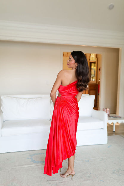 Dolled Up Maxi Dress - Blood Orange