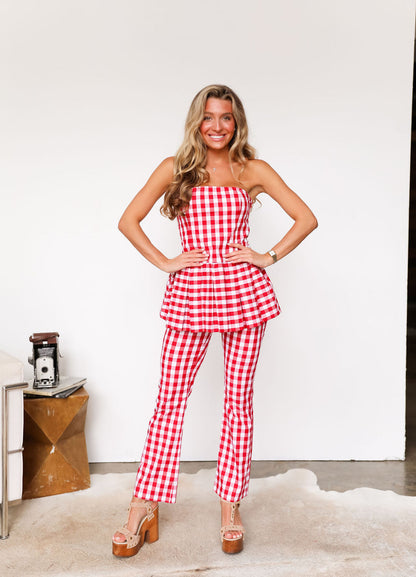 Coco Park Top - Red Check