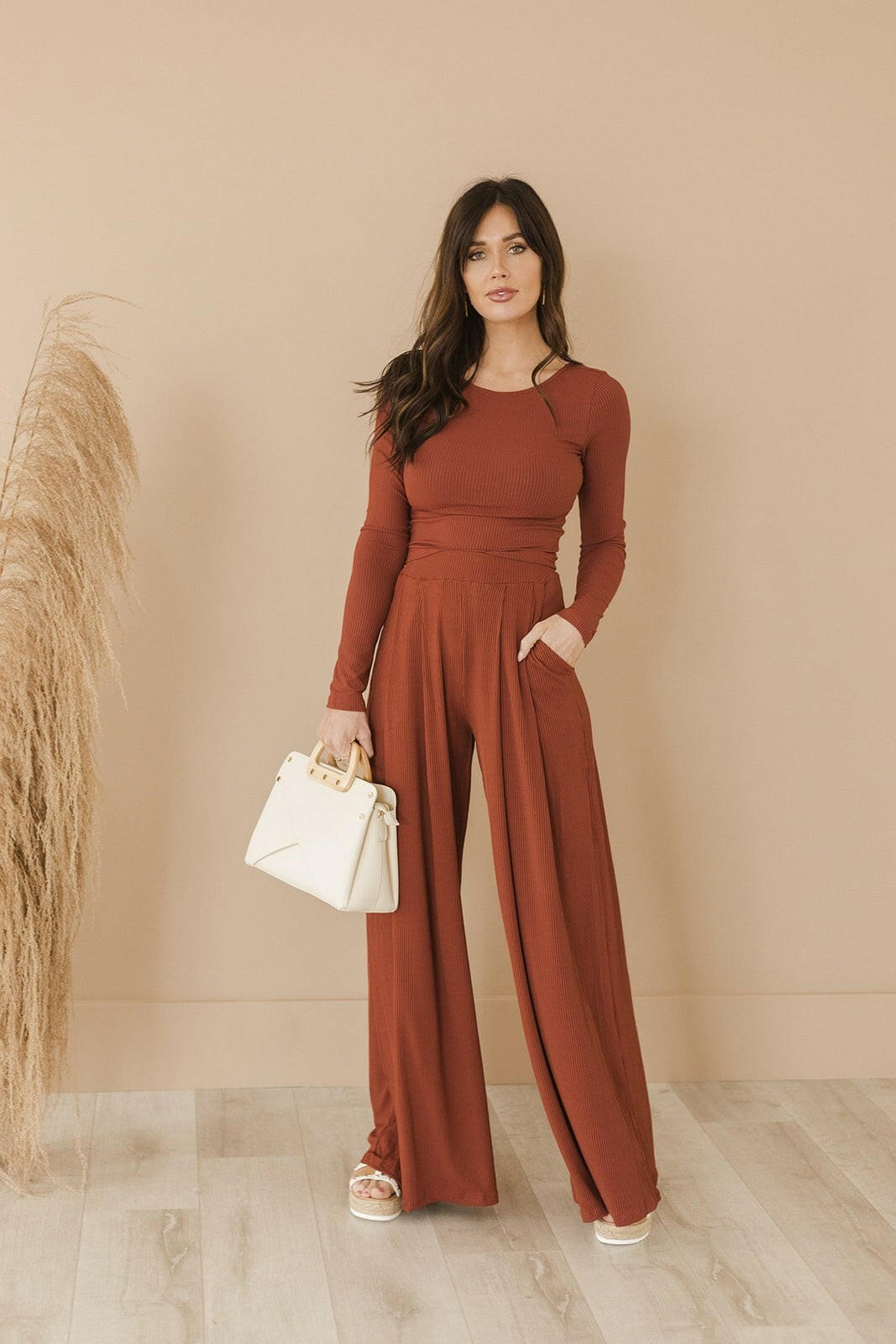 Drive You Mad Ribbed Wide Leg Pants | 6 Colors